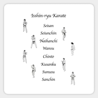 8 Kata of Isshinryu Karate with Illustrations (Black Font) Magnet